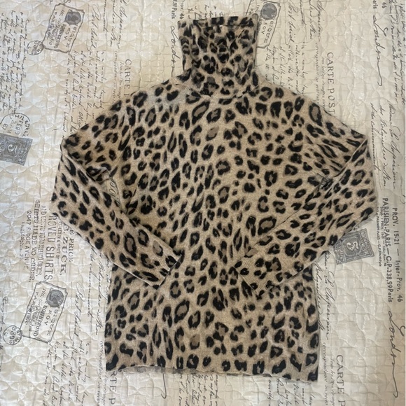 Cashmere Leopard Print Turtleneck from Charter Club - Picture 3 of 6